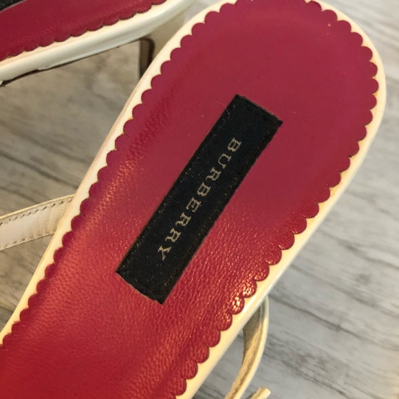 Burberry Patent Leather Strap Slide Sandals - Picture 2 of 8